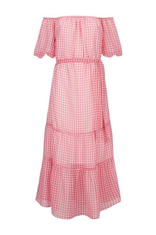 Wallis Tall Pink Check Bardot Dress 5