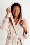 Wallis Loungeable Mink Luxury Fleece Hooded Robe thumbnail 1