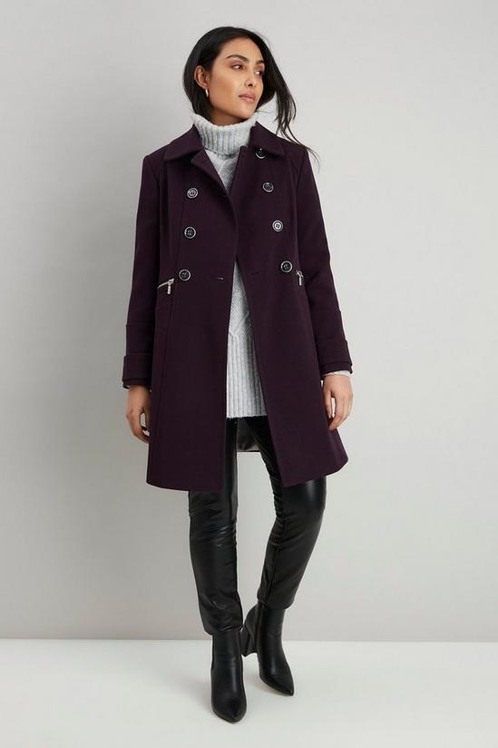 Wallis Petite Military Double Breasted Coat 1