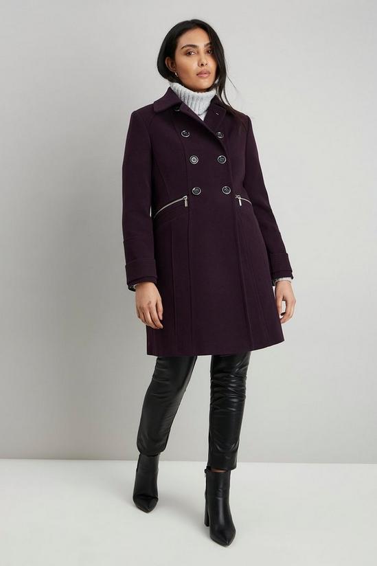 Wallis Petite Military Double Breasted Coat 2