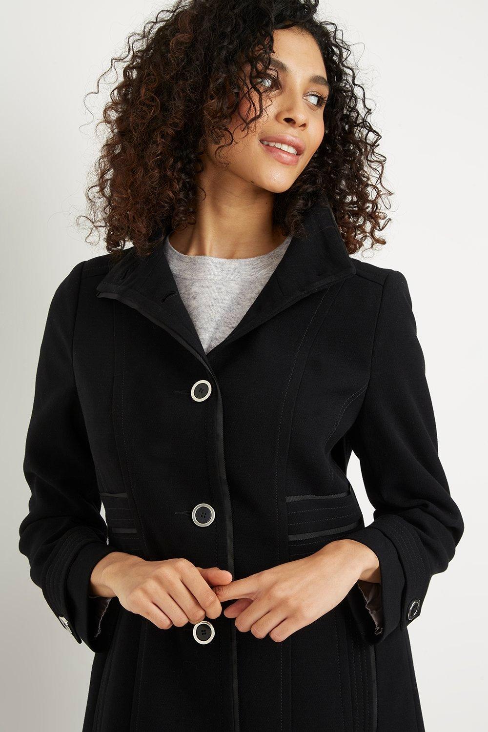 Wallis black 2025 funnel neck coat