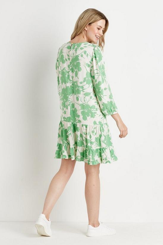 Wallis Green Floral Frill Shift Dress 3