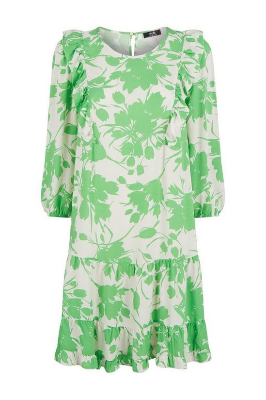 Wallis Green Floral Frill Shift Dress 5
