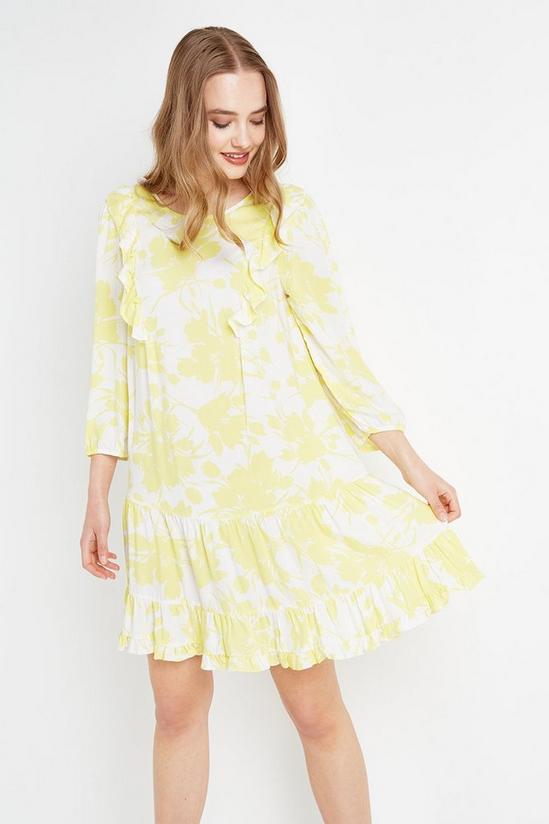 Wallis Lemon Floral Frill Shift Dress 2