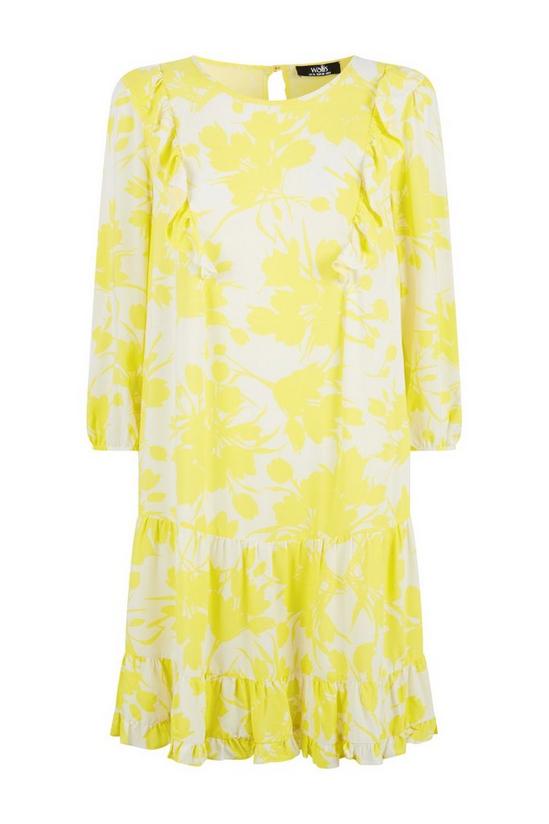 Wallis Lemon Floral Frill Shift Dress 5