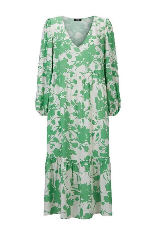 Wallis Green Floral Tiered Smock Dress 5