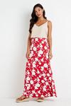 Wallis Red Floral Jersey Maxi Skirt thumbnail 1