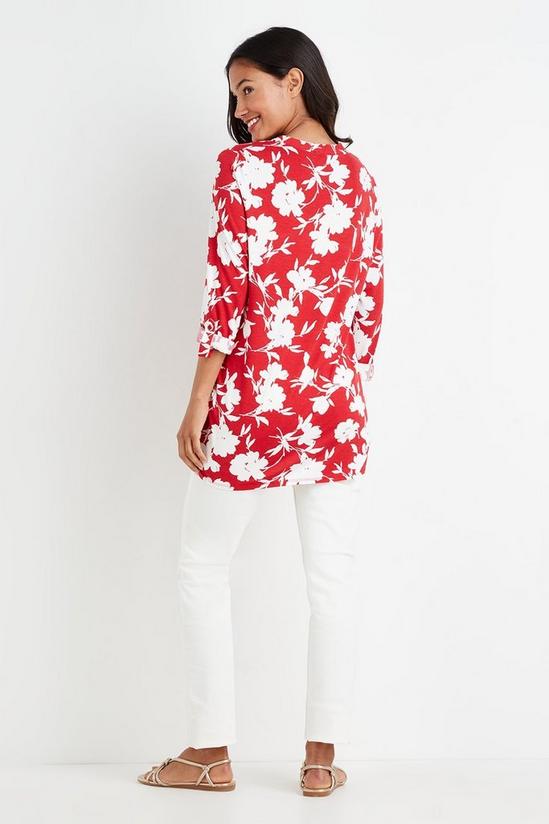 Wallis Red Floral Jersey Shirt 3