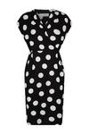 Wallis Petite Black Spot Jersey Wrap Dress thumbnail 5