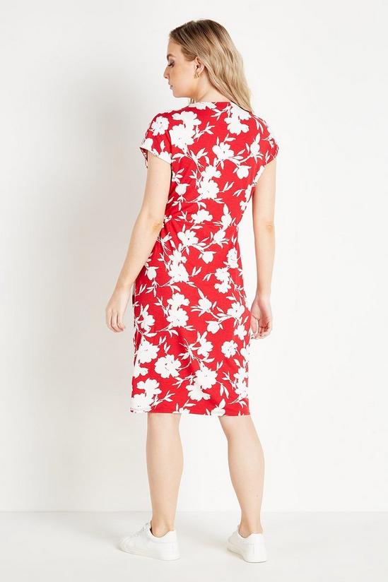 Wallis Petite Red Floral Jersey Wrap Dress 3