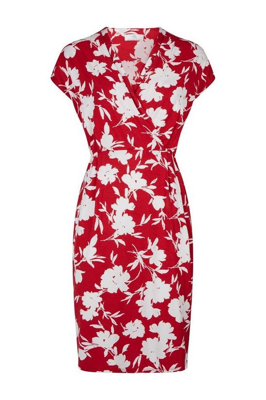 Wallis Petite Red Floral Jersey Wrap Dress 5