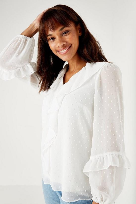 Wallis Ivory Frill Front Blouse 4