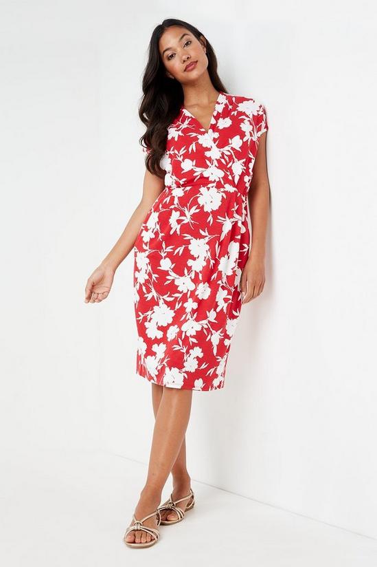 Wallis Red Floral Jersey Wrap Dress 2