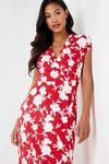 Wallis Red Floral Jersey Maxi Dress thumbnail 4