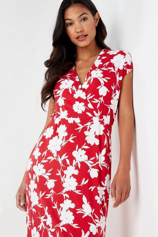 Wallis Red Floral Jersey Maxi Dress 4