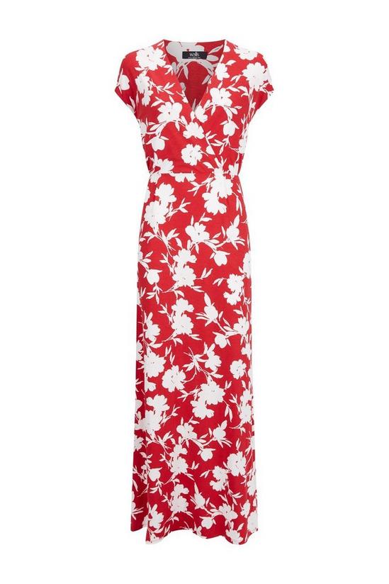 Wallis Red Floral Jersey Maxi Dress 5