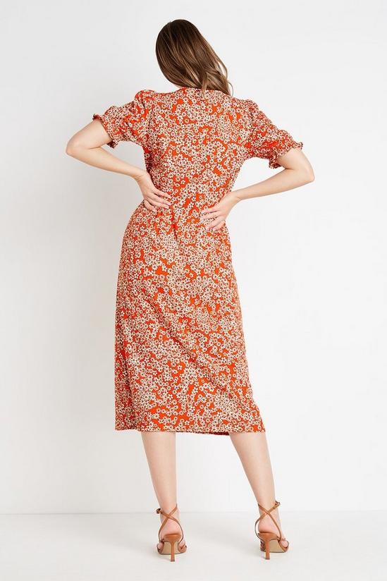 Wallis Orange Daisy Jersey Midi Dress 3