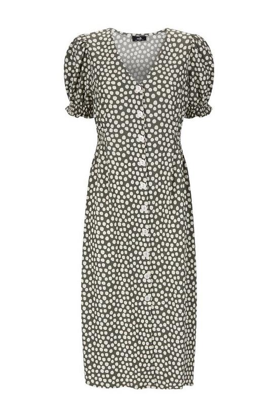Wallis Khaki Spot Jersey Midi Dress 5