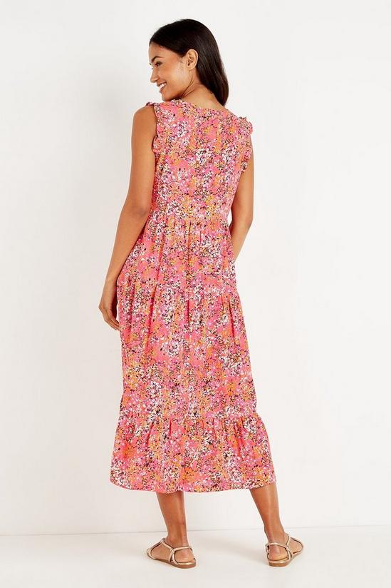 Wallis Pink Floral Tiered Midi Dress 3