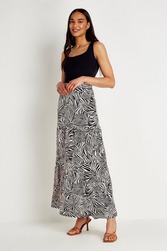 Wallis Zebra Print Jersey Maxi Skirt 1