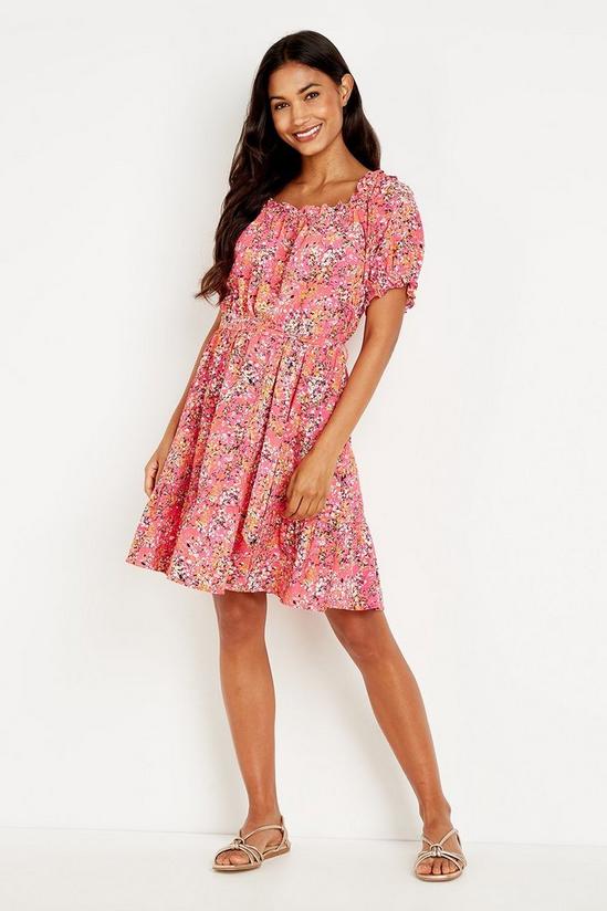 Wallis Pink Floral Tiered Short Dress 1