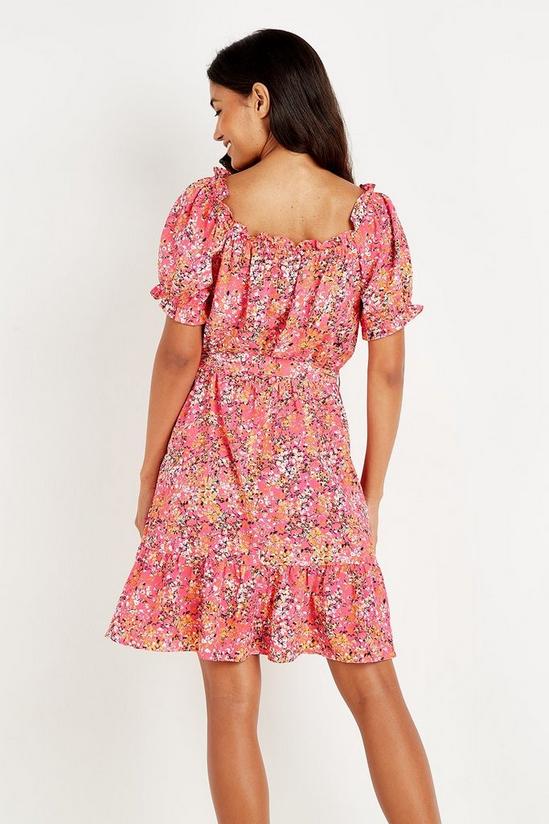 Wallis Pink Floral Tiered Short Dress 3