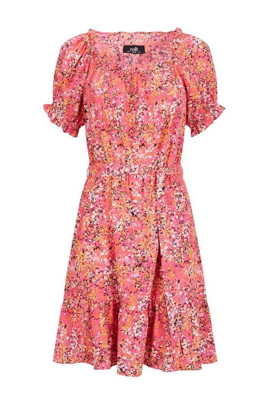 Wallis Pink Floral Tiered Short Dress 5
