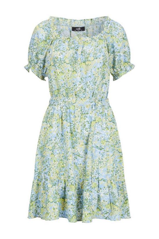 Wallis Blue Floral Tiered Short Dress 5