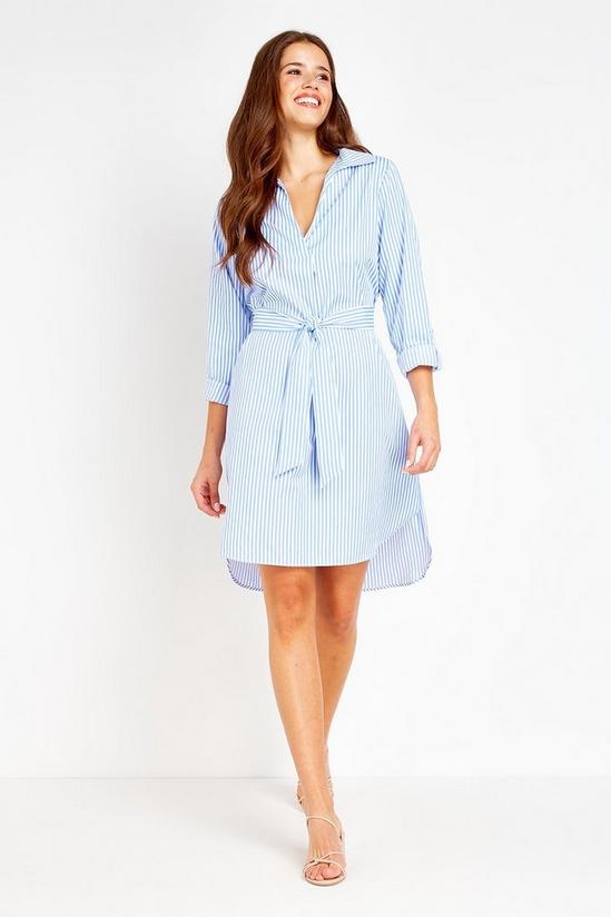 Wallis Blue Poplin Stripe Shirt Dress 1