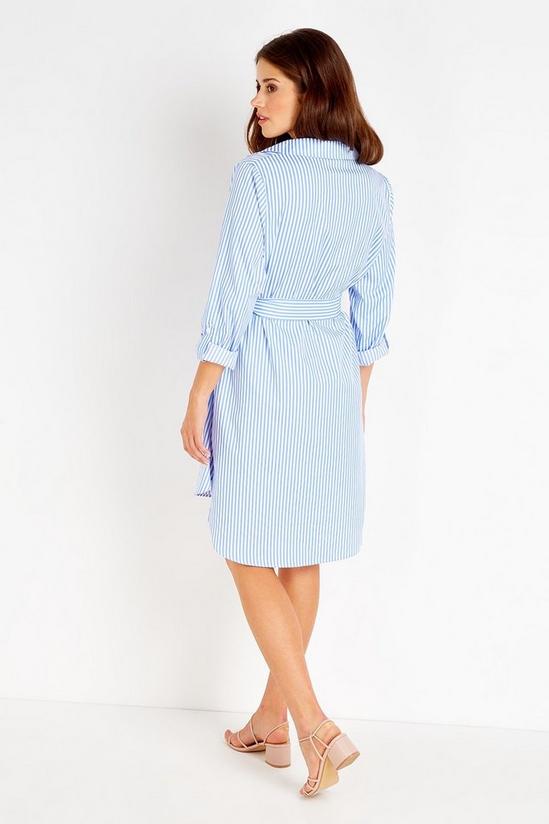 Wallis Blue Poplin Stripe Shirt Dress 3