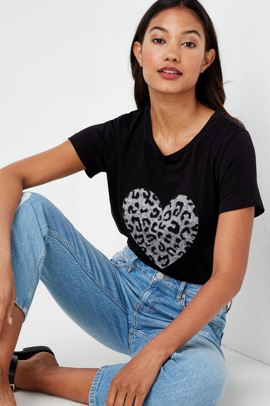 Wallis Leopard Heart T-shirt 4