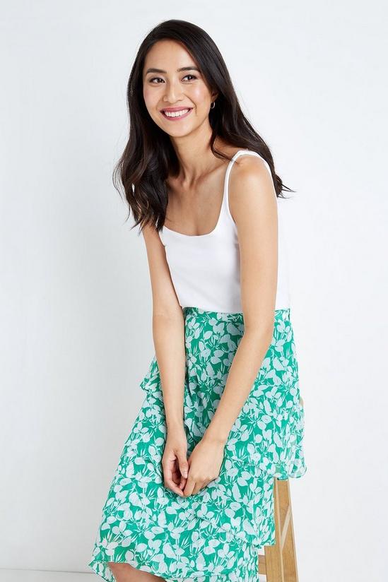 Wallis Petite Green Ditsy Floral Tiered Skirt 4