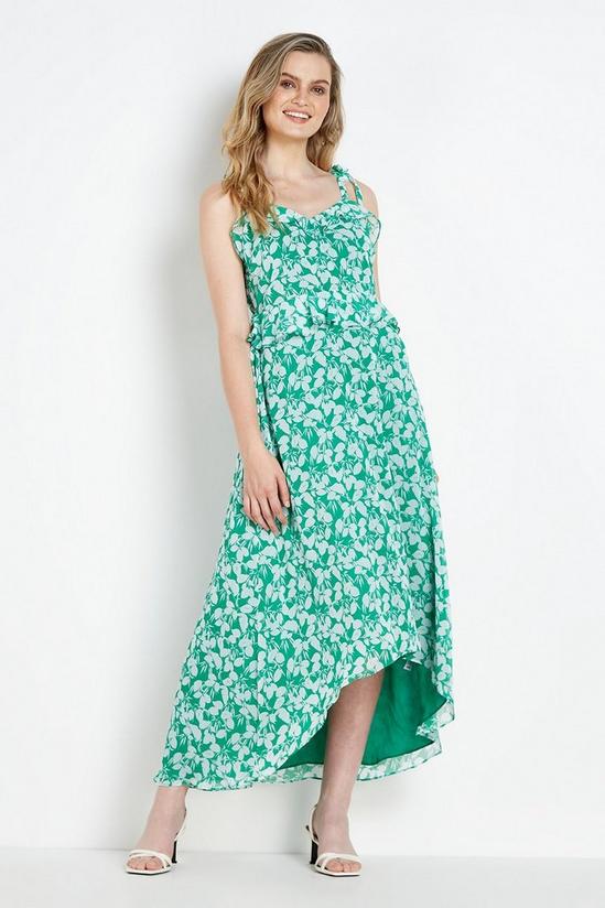 Wallis Petite Green Ditsy Floral Ruffle Dress 1