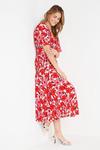 Wallis Red and Pink Floral Square Neck Dress thumbnail 2