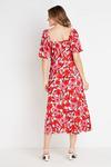Wallis Red and Pink Floral Square Neck Dress thumbnail 3