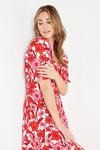 Wallis Red and Pink Floral Square Neck Dress thumbnail 4