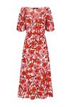 Wallis Red and Pink Floral Square Neck Dress thumbnail 5