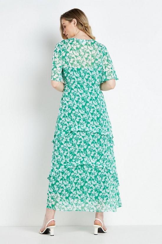 Wallis Petite Green Ditsy Floral Angel Sleeve Dress 3