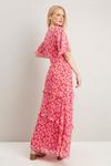 Wallis Ditsy Floral Red Pink Angel Sleeve Maxi Dress thumbnail 3