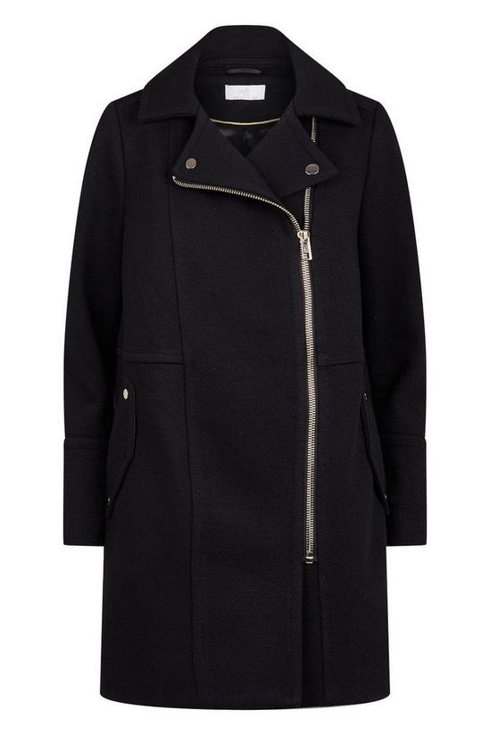 Wallis Petite Black Longline Zip Coat 5
