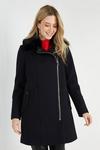Wallis Petite Longline Zip Faux Fur Collar Coat thumbnail 1