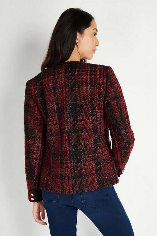 Wallis Red Check Short Double Breasted Jacket 3