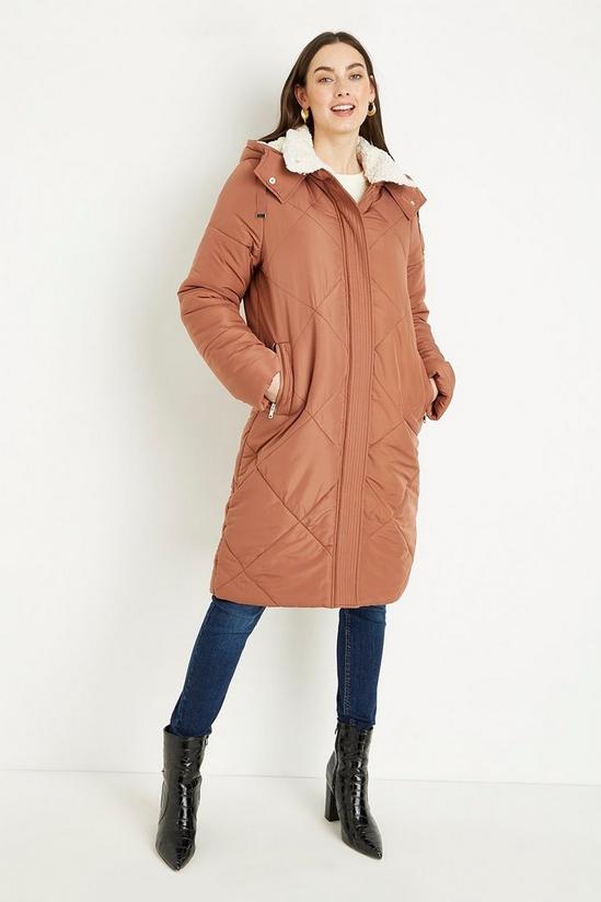 Wallis Tall Diagonal Stitch Quilted Coat 2