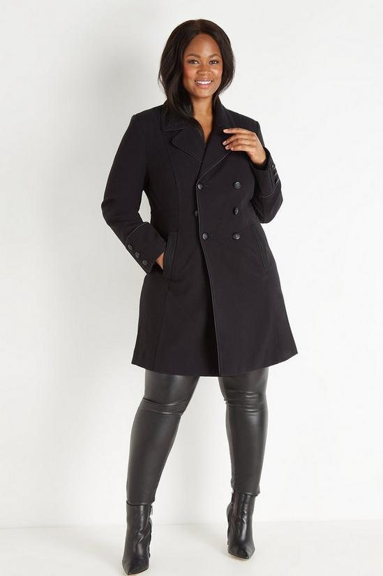 Wallis Curve Double Breasted Braided Military Coat 2