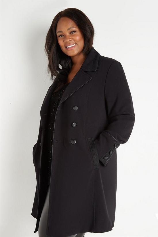 Wallis Curve Double Breasted Braided Military Coat 4