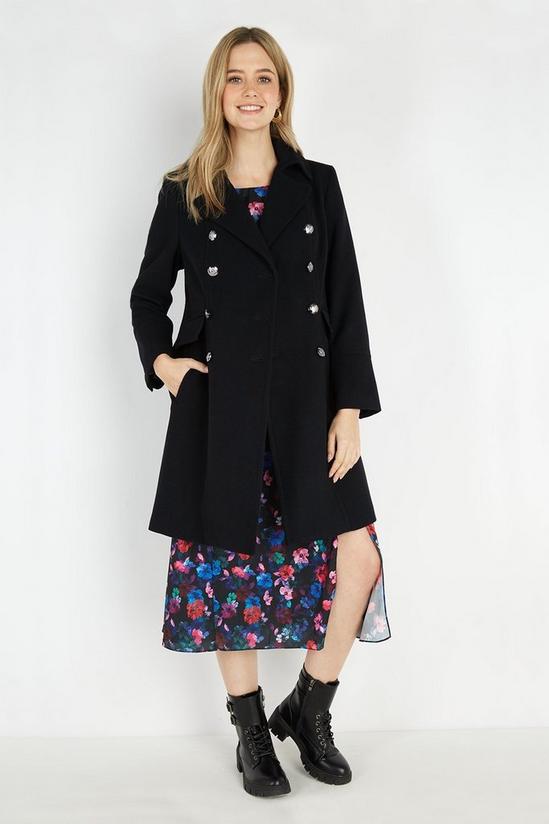 Wallis Petite Double Breasted Military Coat 2