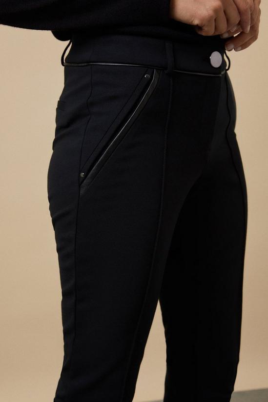 Wallis Petite Black Ponte Slim Button Trousers 4