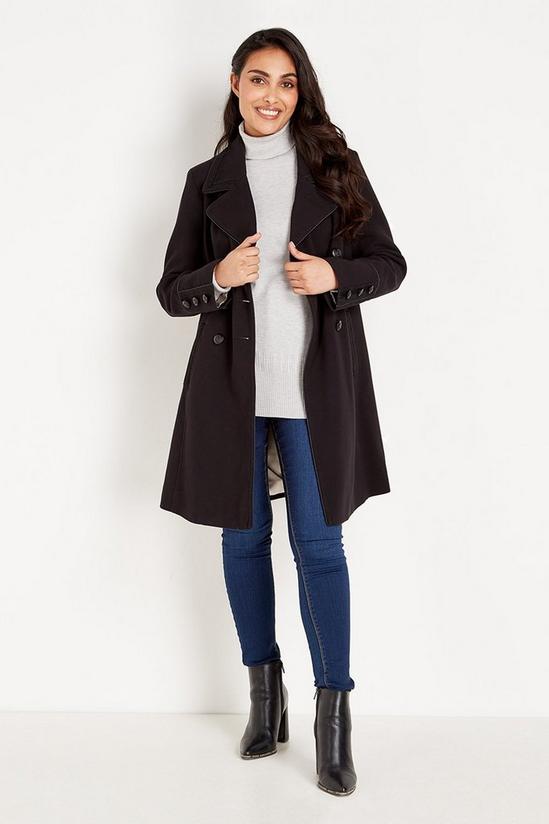 Wallis Petite Double Breasted Braided Military Coat 2
