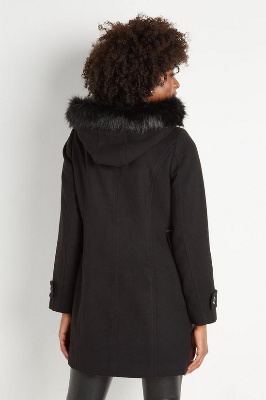 Wallis Faux Fur Hooded Duffle Coat 3
