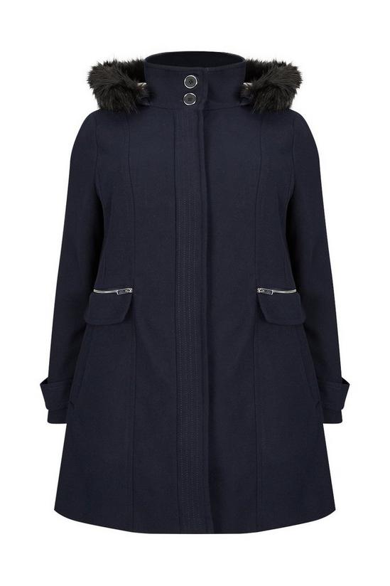 Wallis Curve Faux Fur Hooded Duffle Coat 5
